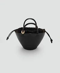 Mango Women's Metallic Detail Mini Shopper Bag