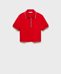 Mango Women's Cropped Polo Shirt