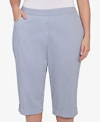 Alfred Dunner Plus Land of The Free Striped Clamdigger Pants