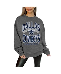 Gameday Couture Women's Charcoal Dallas Cowboys Long Weekend Premium Fleece Drop Shoulder Pullover Sweatshirt