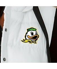 Gameday Couture Women's White Oregon Ducks Hooded Full-Snap Puffer Vest