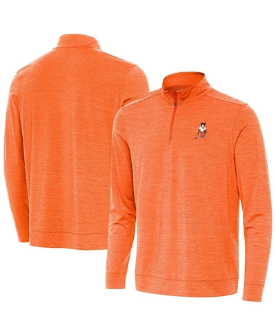 Antigua Men's Heather Orange Clemson Tigers Golfer Bright Quarter-Zip Top
