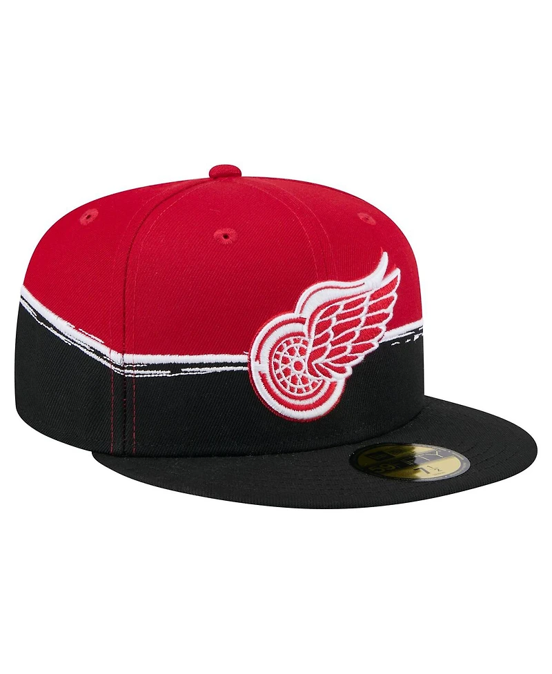 New Era Men's Black/Red Detroit Red Wings Vintage Color Dip 59FIFTY Fitted Hat