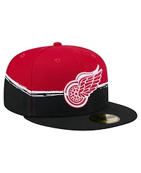 New Era Men's Black/Red Detroit Red Wings Vintage Color Dip 59FIFTY Fitted Hat
