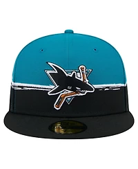 New Era Men's Black/Teal San Jose Sharks Vintage Color Dip 59FIFTY Fitted Hat