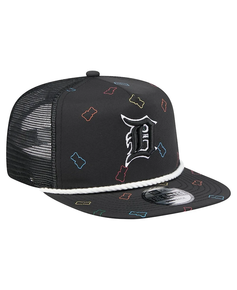 New Era Men's Black Detroit Tigers Gummy Golfer Trucker Adjustable Hat