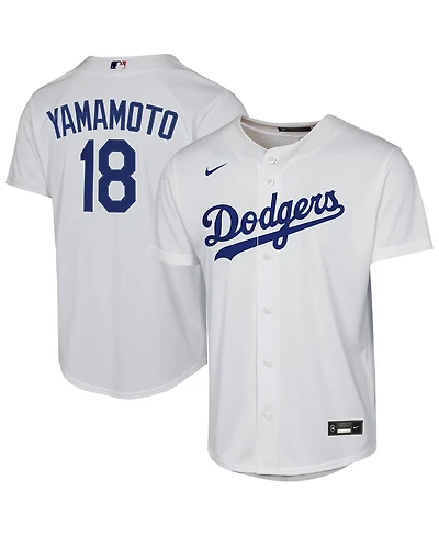 Nike Big Boys and Girls Yoshinobu Yamamoto White Los Angeles Dodgers Home Replica Player Jersey