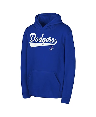Outerstuff Big Boys and Girls Royal Los Angeles Dodgers Tailor Made Fleece Pullover Hoodie