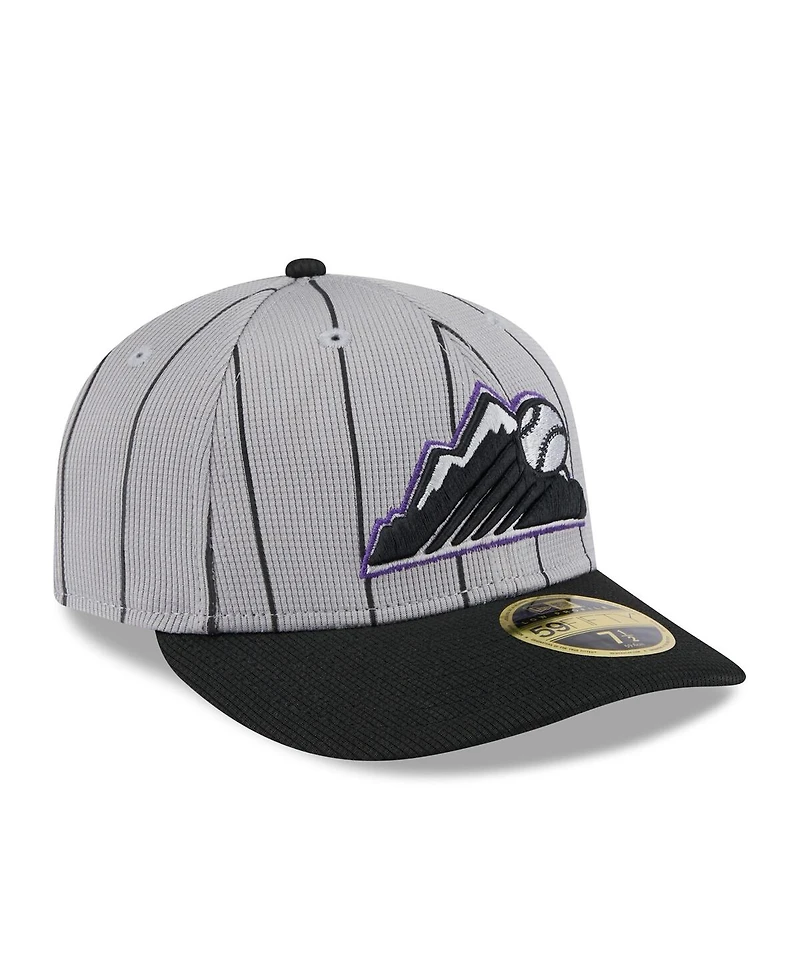 New Era Men's Gray/Black Colorado Rockies 2025 Batting Practice Low Profile 59FIFTY Fitted Hat