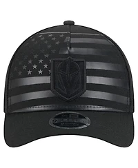 New Era Men's Black Vegas Golden Knights Game Day Stealth Flag 9FORTY A-Frame Adjustable Hat