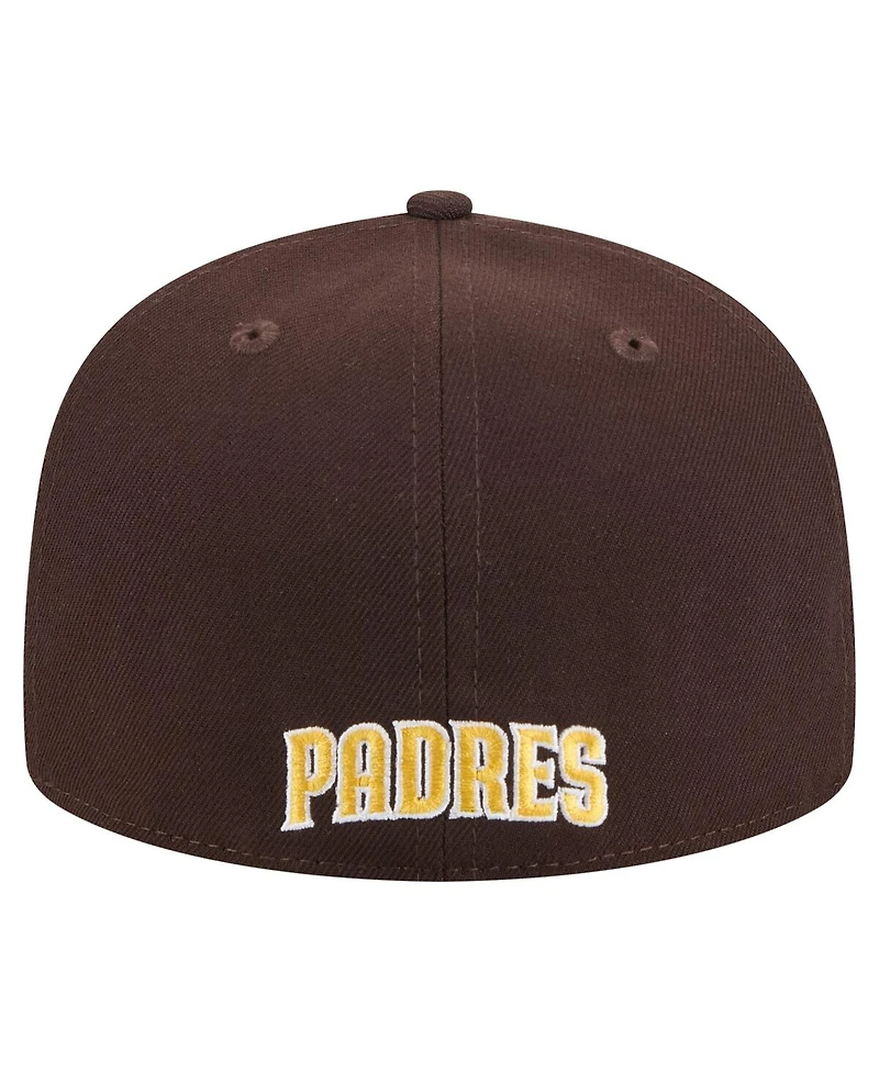 New Era Men's Brown San Diego Padres Overlap 59FIFTY Fitted Hat