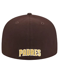 New Era Men's Brown San Diego Padres Overlap 59FIFTY Fitted Hat