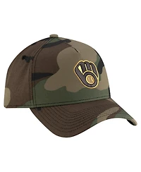 New Era Men's Camo Milwaukee Brewers Woodland Team Pop 9FORTY A-Frame Adjustable Hat