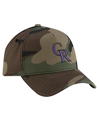 New Era Men's Camo Colorado Rockies Woodland Team Pop 9FORTY A-Frame Adjustable Hat