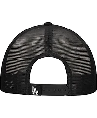 New Era Men's Black Los Angeles Dodgers Retro Bold A-Frame Trucker 9FORTY Adjustable Hat