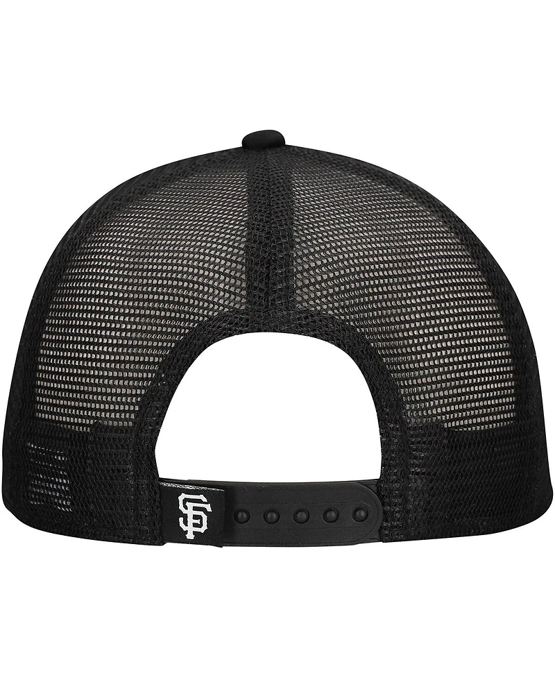 New Era Men's Black San Francisco Giants Retro Bold A-Frame Trucker 9FORTY Adjustable Hat