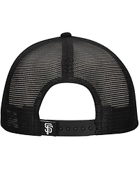 New Era Men's Black San Francisco Giants Retro Bold A-Frame Trucker 9FORTY Adjustable Hat