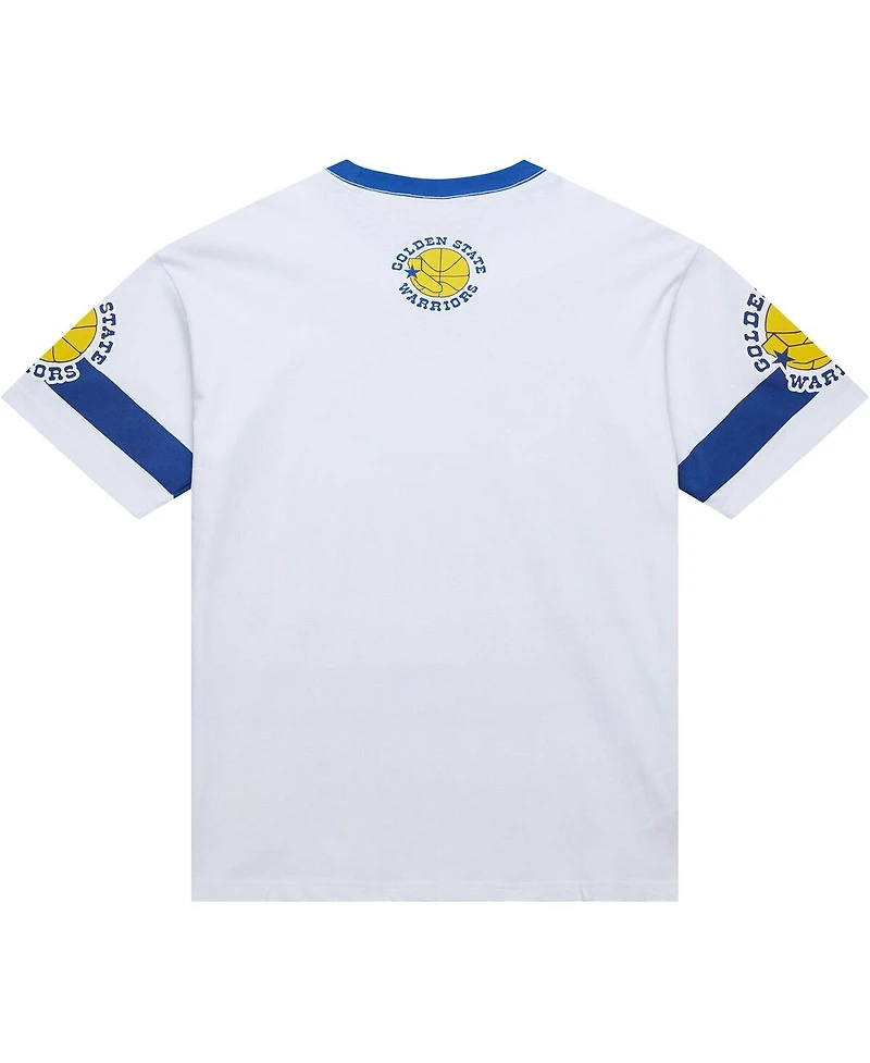 Mitchell & Ness Men's and Women's White Golden State Warriors Hardwood Classics Vintage Team Origins Premium T-Shirt