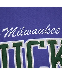 Mitchell & Ness Men's Purple Milwaukee Bucks Hardwood Classics There Back 2.0 Vintage Pullover Sweatshirt