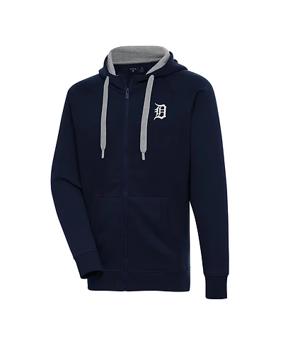 Antigua Men's Navy Detroit Tigers Metallic Victory Full-Zip Hoodie Jacket