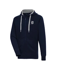 Antigua Men's Navy Detroit Tigers Metallic Victory Full-Zip Hoodie Jacket