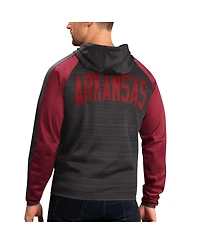 G-iii Sports by Carl Banks Men's Black Arkansas Razorbacks Neutral Zone Raglan Full-Zip Track Hoodie Jacket