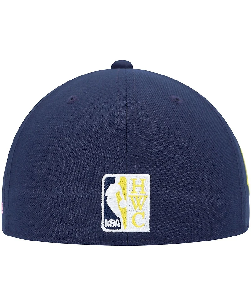 Mitchell & Ness Men's Navy New Jersey Nets 35 Years Burnt Sunrise Fitted Hat