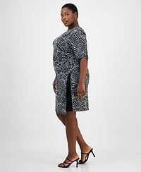 Connected Plus Contrast-Side Sheath Dress