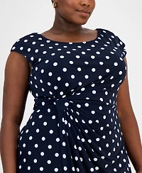Connected Plus Printed Jersey Sheath Dress