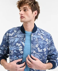 Sun + Stone Men's Floral Print Zip-Front Bomber Jacket, Exclusively at Macy's