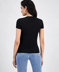 Guess Women's Short-Sleeve Crewneck Logo Tee
