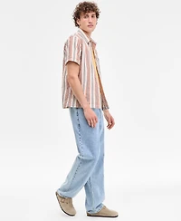 Sun + Stone Men's Arnav Regular-Fit Geo-Stripe Button-Down Shirt, Exclusively at Macy's