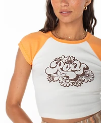 Roxy Juniors' Paraiso Colorblocked Slim Cropped T-Shirt