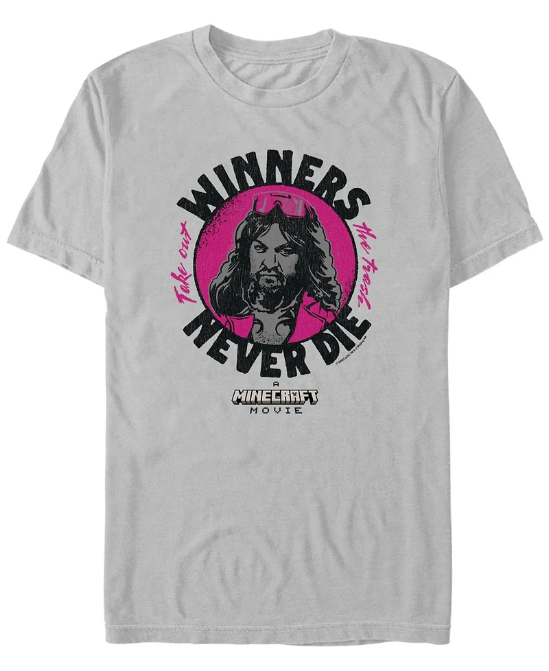 Fifth Sun Men's Minecraft Movie Winners Never Die Short Sleeve T-Shirt