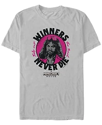 Fifth Sun Men's Minecraft Movie Winners Never Die Short Sleeve T-Shirt