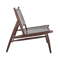 Soleil Leather Woven Accent Chair
