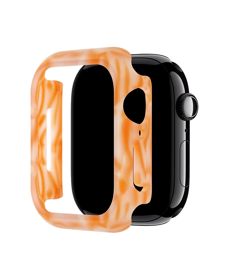 Anne Klein Women's Peach Marbleized Acetate Protective Band Case for Apple Watch 41mm