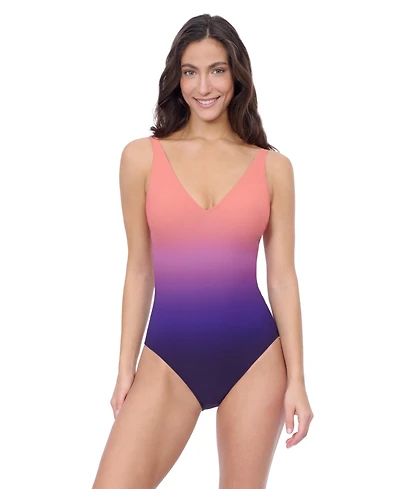 Profile by Gottex Women's Splendor Ombre V Neck One Piece