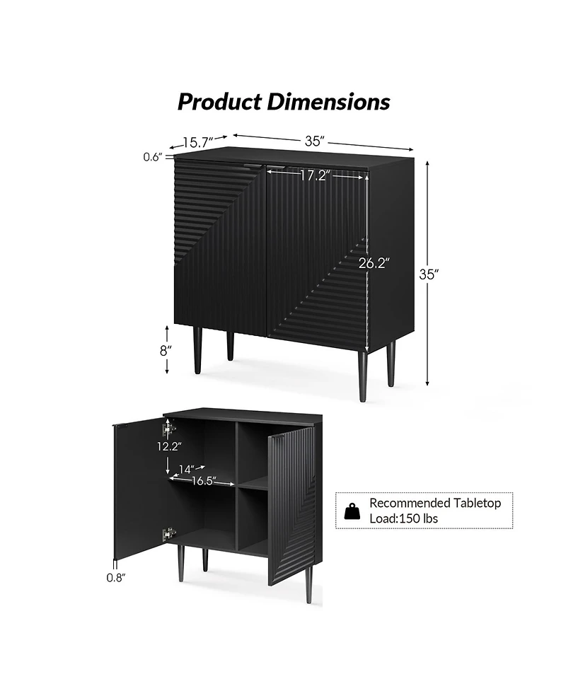 Burkart 35"Tall And 2Doors Modern Accent Cabinet