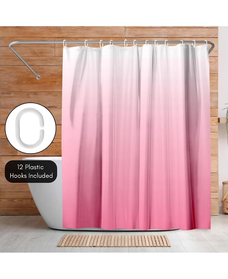 Americanflat 71x74 Ombre Pink Shower Curtain - Water Resistant - Polyester Fabric