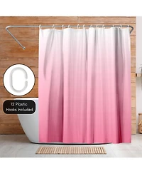 Americanflat 71x74 Ombre Pink Shower Curtain - Water Resistant - Polyester Fabric