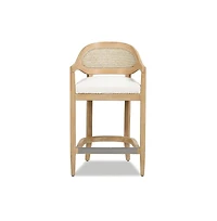 Mid-Century Modern 26" Counter Stool, Cane Back Kitchen Island Chair with Solid Oak Frame, 1 Pk -The Pop Home