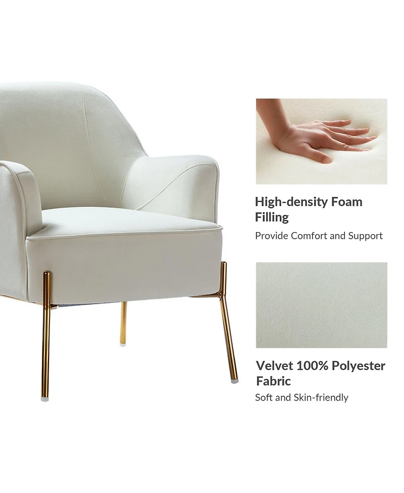 Barbara Wooden Arm Chair with Metal Legs