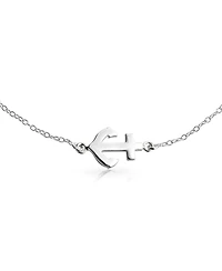 Bling Jewelry Nautical Ocean Sideways Boat Anchor Charm Anklet Ankle Bracelet .925 Sterling Silver Adjustable 9 To 10 Inch With Extender