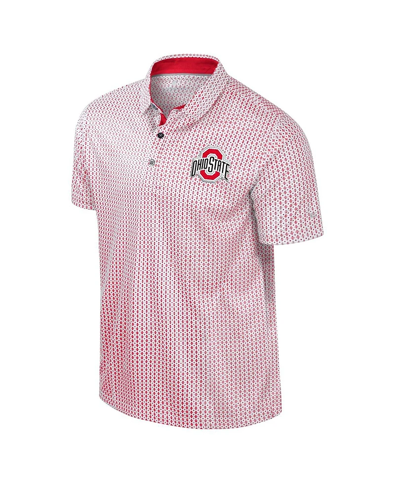 Colosseum Men's Scarlet Ohio State Buckeyes Big Tall Marty Rival Polo Shirt