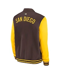 Nike Men's Brown/Gold San Diego Padres Authentic Collection Dugout Full-Zip Bomber Jacket