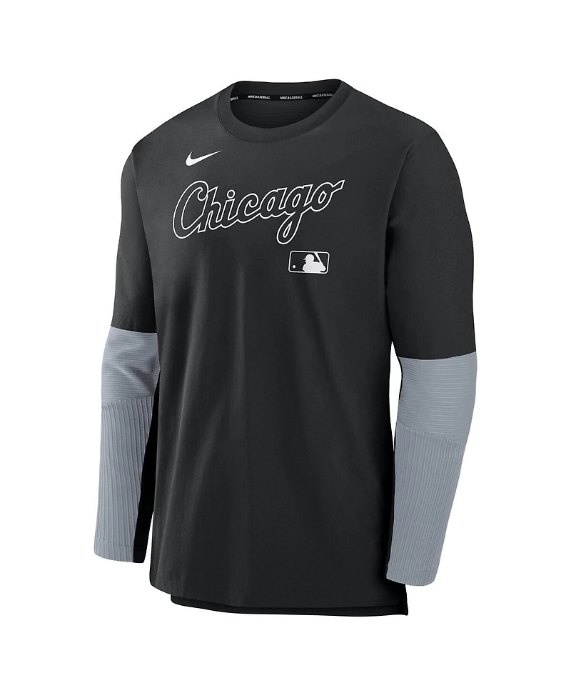 Nike Men's Black/Gray Chicago White Sox Authentic Collection Player Lightweight Performance Long Sleeve Top