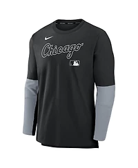 Nike Men's Black/Gray Chicago White Sox Authentic Collection Player Lightweight Performance Long Sleeve Top
