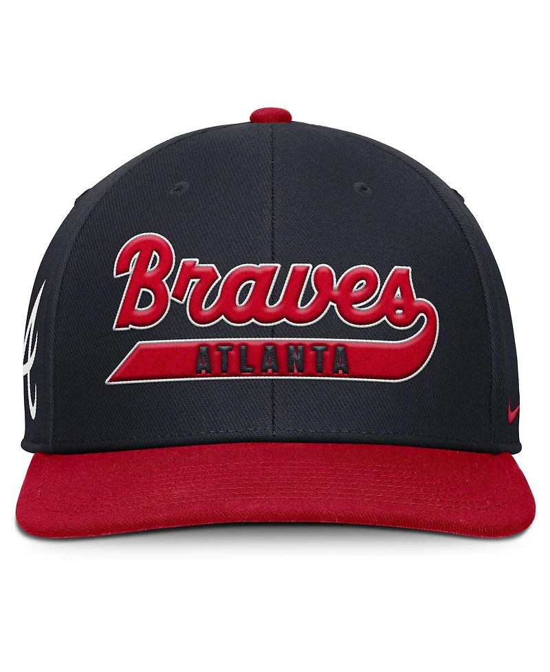 Nike Men's Navy/Red Atlanta Braves Pro Performance Snapback Hat