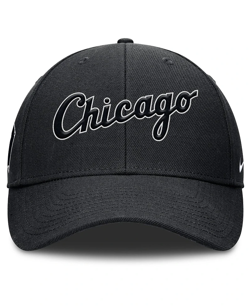 Nike Men's Black Chicago White Sox Rise Gaberdine Adjustable Hat
